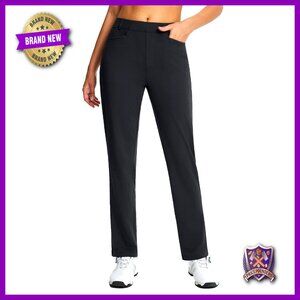 Fleece Lined Golf Pants Straight Leg Tummy Control Casual Work Travel